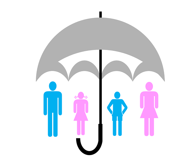 rodina pod deštníkem