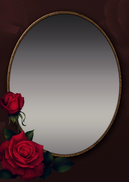 zrcadlo s růží